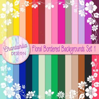 free digital papers featuring a floral border