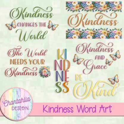 Free word art in a Kindness theme