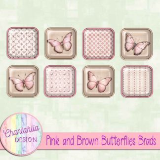 Free brads in a Pink and Brown Butterflies theme