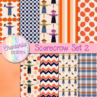 Free digital papers in a Scarecrow theme