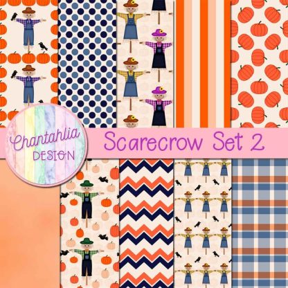 Free digital papers in a Scarecrow theme