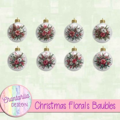 Free baubles in a Christmas Florals theme