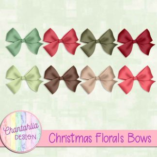 Free bows in a Christmas Florals theme