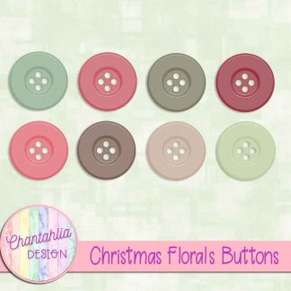 Free buttons in a Christmas Florals theme