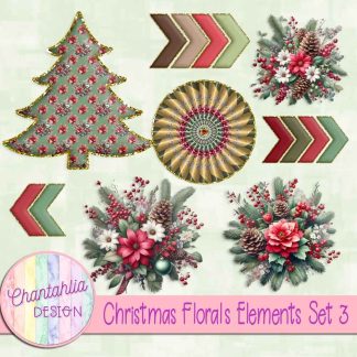 Free design elements in a Christmas Florals theme