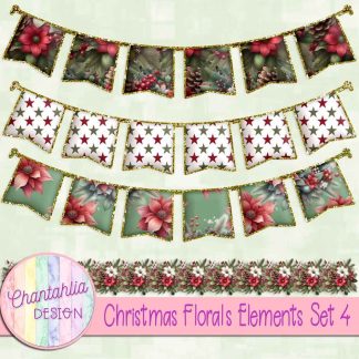 Free design elements in a Christmas Florals theme