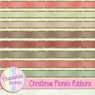 Free ribbons in a Christmas Florals theme