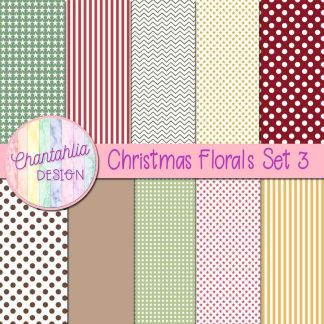 Free digital papers in a Christmas Florals theme