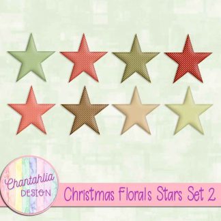 Free stars in a Christmas Florals theme