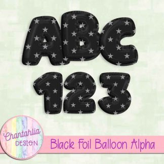 Free black foil balloon alpha