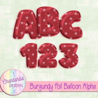 Free burgundy foil balloon alpha