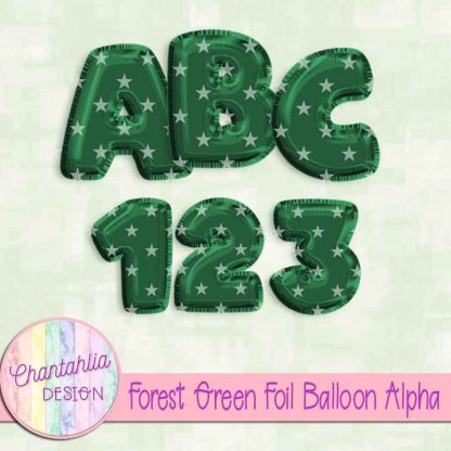 Free forest green foil balloon alpha