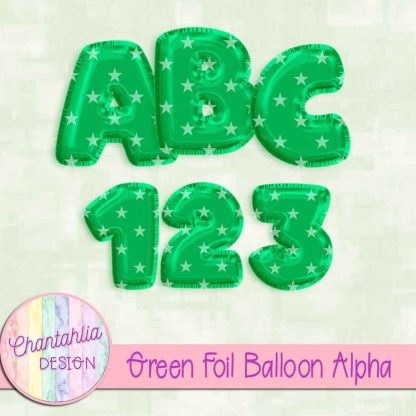 Free green foil balloon alpha