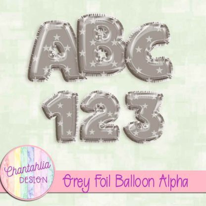 Free grey foil balloon alpha