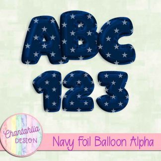 Free navy foil balloon alpha