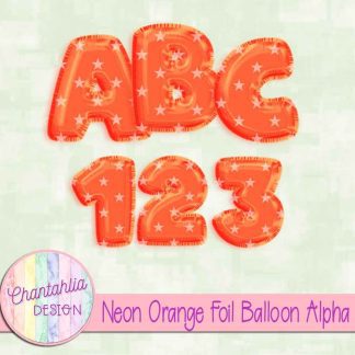 Free neon orange foil balloon alpha