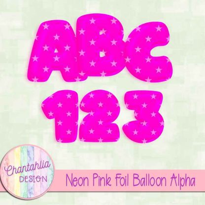 Free neon pink foil balloon alpha