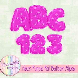 Free neon purple foil balloon alpha