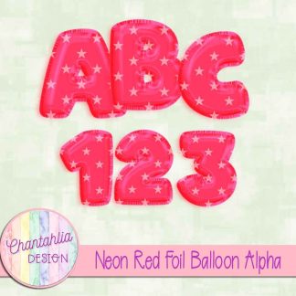 Free neon red foil balloon alpha