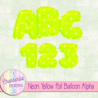 Free neon yellow foil balloon alpha