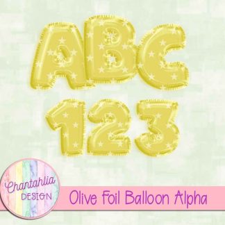 Free olive foil balloon alpha