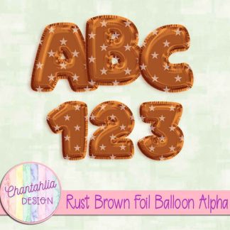 Free rust brown foil balloon alpha