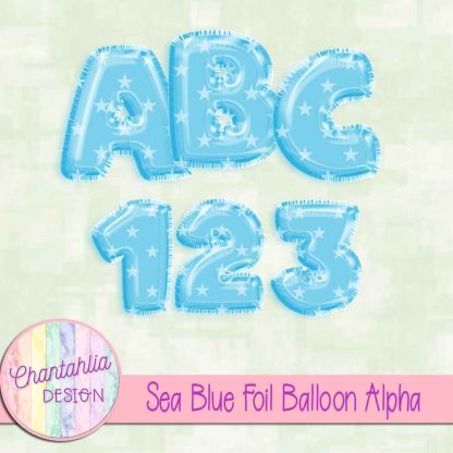 Free sea blue foil balloon alpha