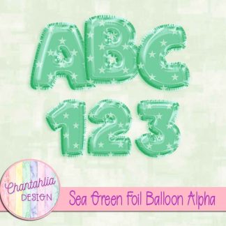 Free sea green foil balloon alpha