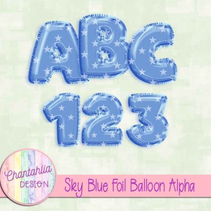 Free sky blue foil balloon alpha