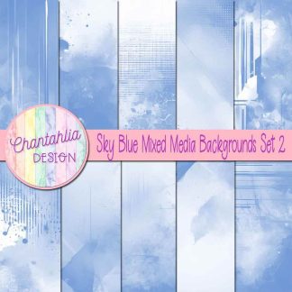 Free sky blue mixed media backgrounds