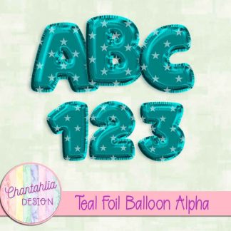 Free teal foil balloon alpha