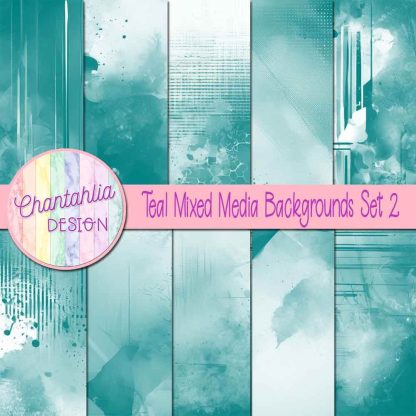 Free teal mixed media backgrounds
