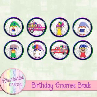 Free brads in a Birthday Gnomes theme