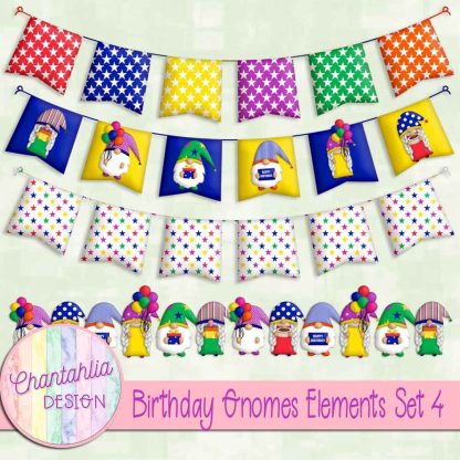 Free design elements in a Birthday Gnomes theme.