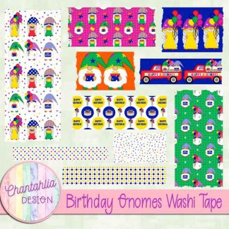 Free washi tape in a Birthday Gnomes theme