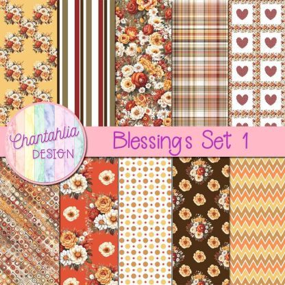 Free digital papers in a Blessings theme