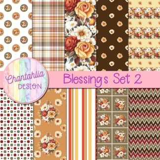 Free digital papers in a Blessings theme