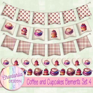 Free design elements in a Coffee and Cupcakes theme