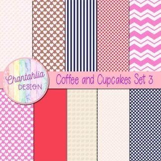 Free digital papers in a Coffee and Cupcakes theme