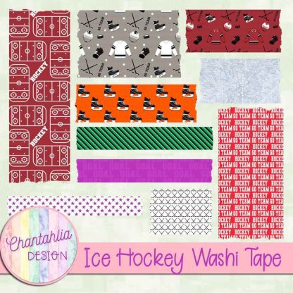 Free washi tape in an Ice Hockey theme