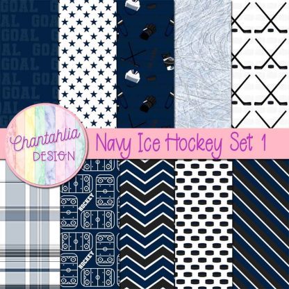 Free digital papers in an Ice Hockey theme