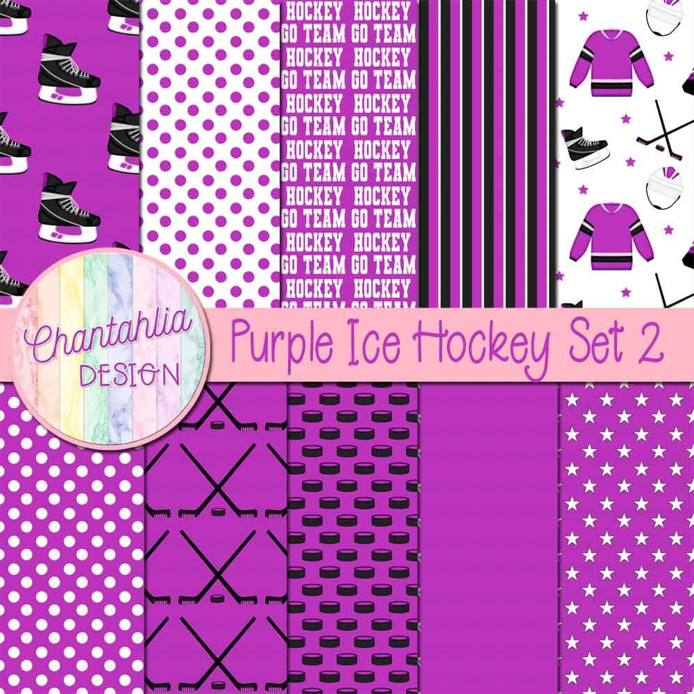 Free digital papers in an Ice Hockey theme