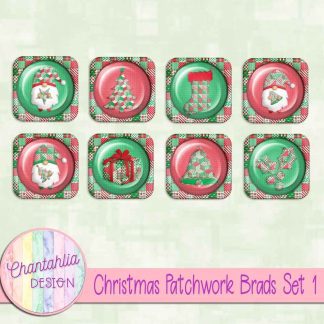 Free brads in a Christmas Patchwork theme