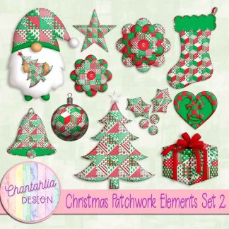 Free design elements in a Christmas Patchwork theme