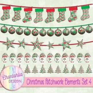 Free design elements in a Christmas Patchwork theme