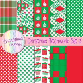 Free digital papers in a Christmas Patchwork theme.