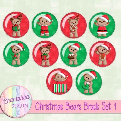 Free brads in a Christmas Bears theme