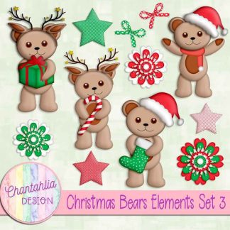 Free design elements in a Christmas Bears theme