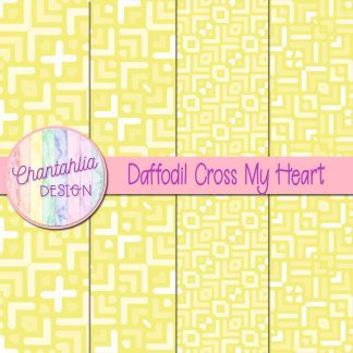 Free daffodil cross my heart digital papers