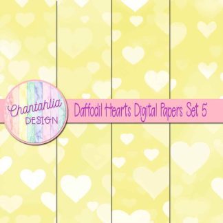 Free daffodil hearts digital papers set 5